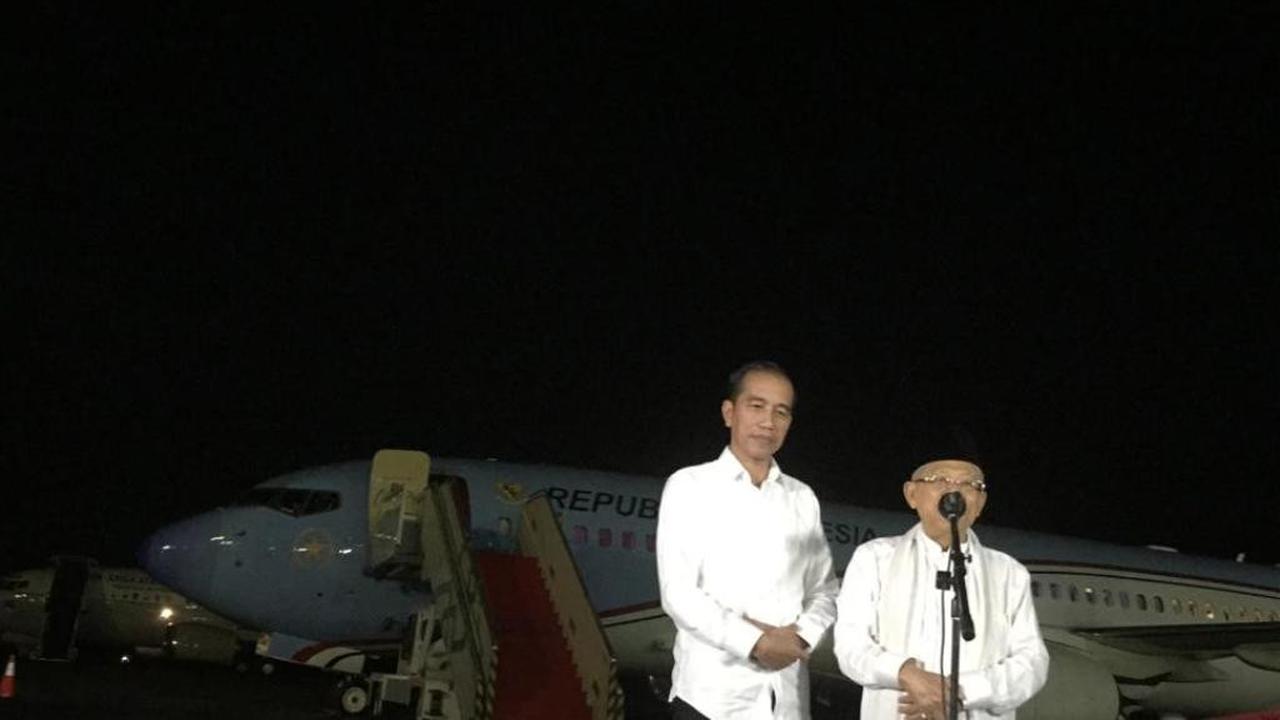 Capres dan cawapres nomor urut 01, Jokowi-Ma'ruf Amin di Halim Perdanakusuma