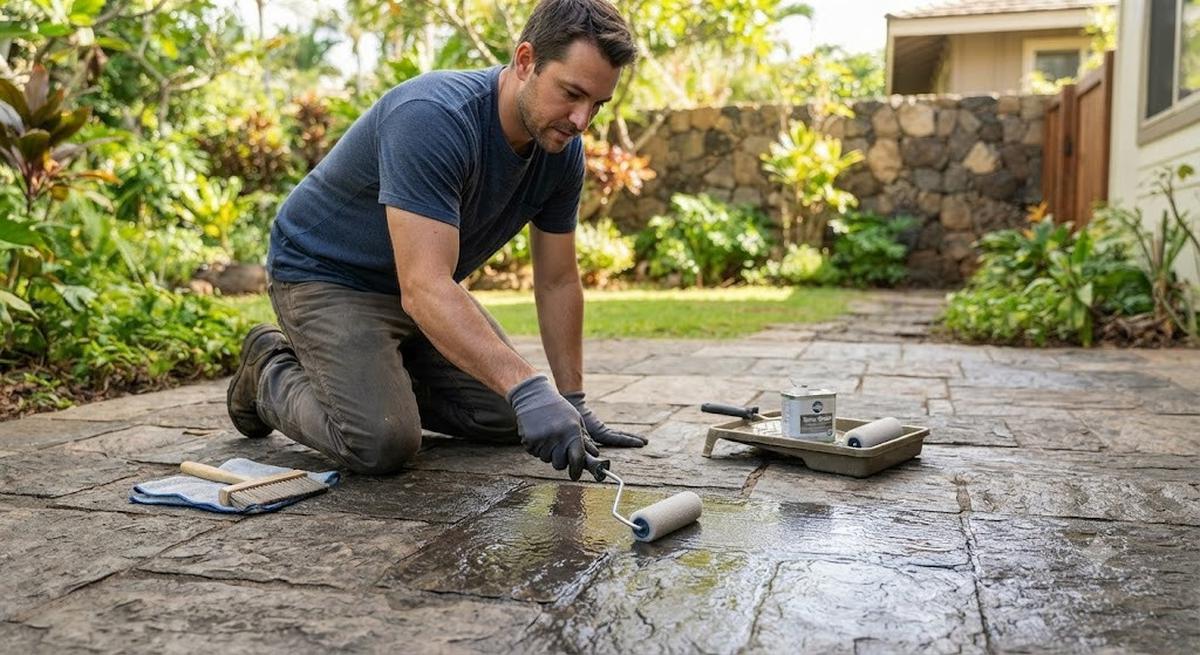 Lapisi Batu Alam dengan Stone Sealer Berbahan Dasar Air (AI Generated)
