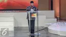 Ketua MUI, KH Ma`ruf Amin memberikan paparan pada malam Anugerah Syiar Ramadhan di Jakarta, Sabtu (13/8). ASR memberikan penghargaan kepada stasiun televisi yang memuat siaran dakwah terbaik selama Ramadan 1437 H. (Liputan6.com/Faizal Fanani)