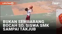 Seorang siswa SD jadi pusat perhatian saat jam bebas di halaman SMK di Surabaya. Bocah tersebut bermain basket sendirian di tengah lapangan. Namun aksinya mencuri perhatian karena sukses mencetak gol tiga kali berturut-turut.
