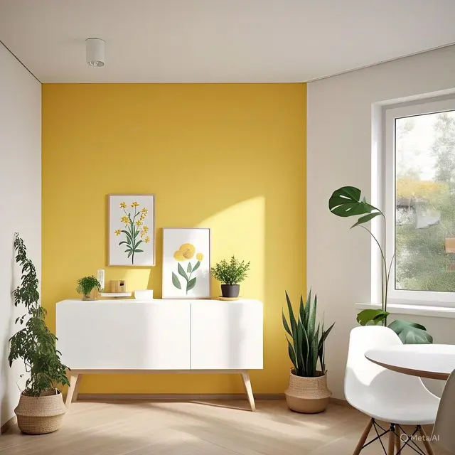 Inspirasi Cat Rumah Dua Warna Minimalis Kuning dan Putih
