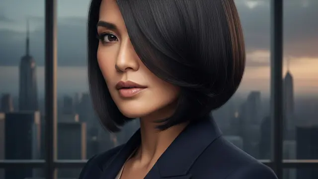 Side-Parted Blunt Bob (dengan Tekstur) (Gemini AI)