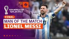 Berita video beberapa aksi dari Lionel Messi, yang dinobatkan sebagai man of the match final Piala Dunia 2022, Minggu (18/12/2022) malam hari WIB.