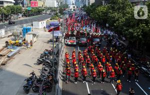 Mereka berasal dari gabungan beberapa aliansi buruh se-Indonesia. (Liputan6.com/Johan Tallo)