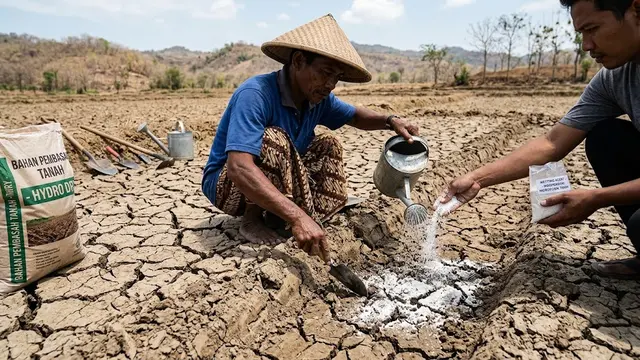 Cara Memperbaiki Tanah Kering dan Retak/AI Generated
