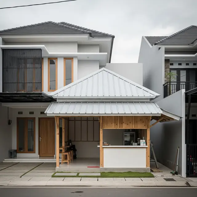 Desain Warung Baja Ringan Sederhana Depan Rumah
