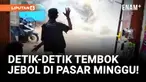 Tak Mampu Menahan Debit Air, Tembok Pagar di Pasar Minggu Jebol!