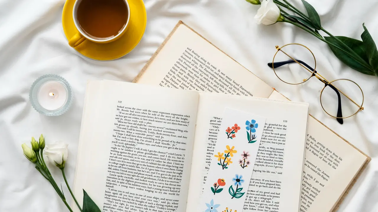 Ilustrasi membaca buku, novel, cerpen