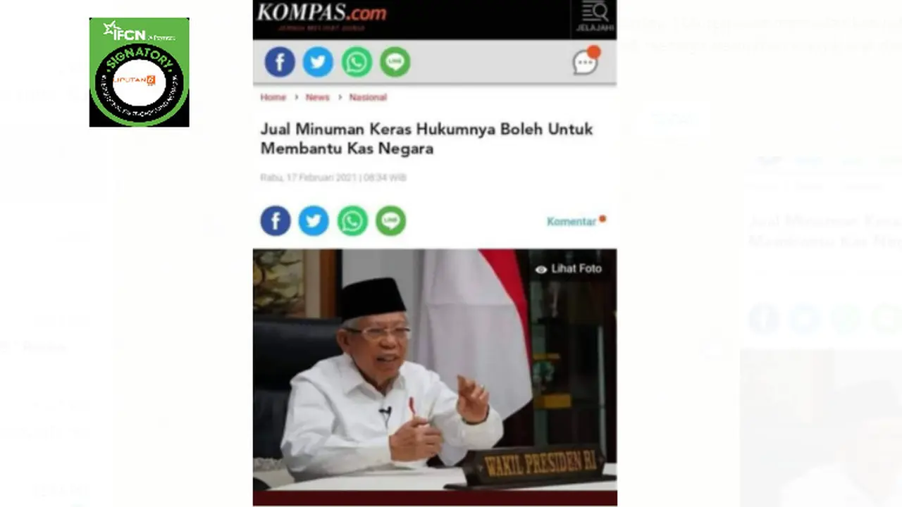 Cek Fakta Liputan6.com menelusuri judul artikel  "Jual Minuman Keras Hukumnya Boleh Untuk Membantu Kas Negara"