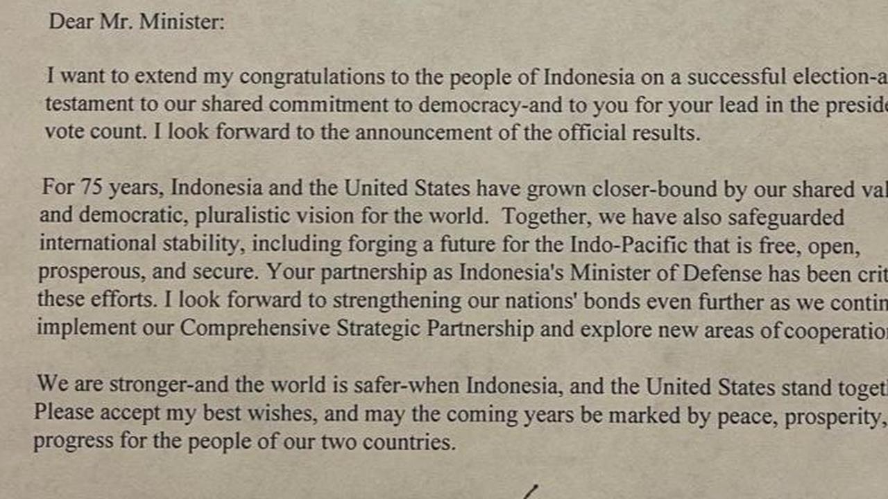 Joe Biden Ucapkan Selamat ke Prabowo Unggul di Pilpres 2024: Saya Harap Hubungan Negara Kita Jauh Lebih Kuat