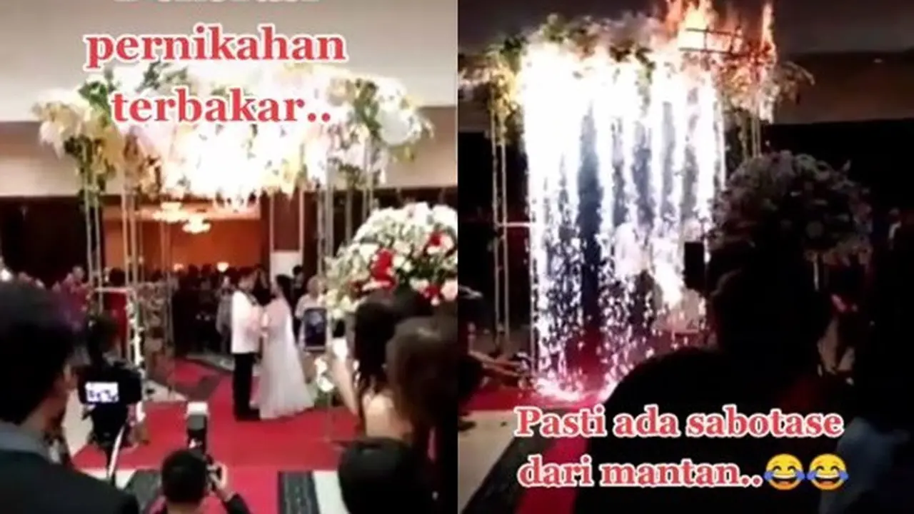 Viral Video Dekorasi Pernikahan Mewah Mendadak Kebakaran, Bikin Tamu Panik
