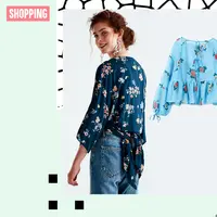 Penampilan jadi makin maksimal ketika memakai busana motif floral. (Image: stradivarius.com, pullandbear.com, shop.mango.com. DI: Muhammad Iqbal Nurfajri)