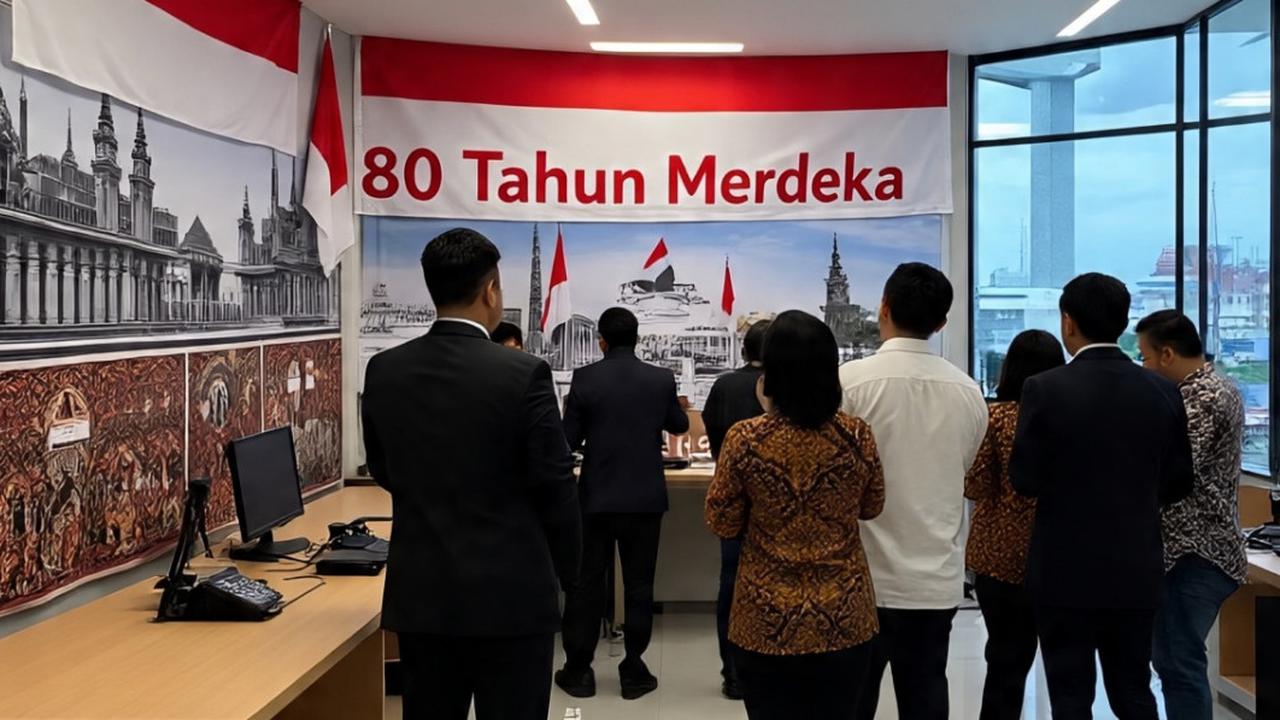 Ilustrasi Dekorasi 17 Agustus di Kantor