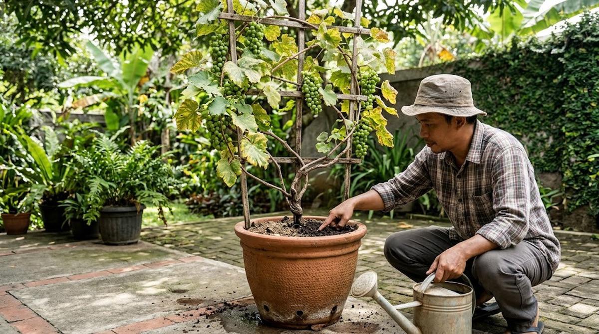 Cara Mengatasi Tanaman Anggur yang Daunnya Kering