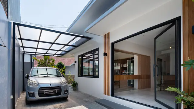 Contoh Rumah 1 Lantai Tipe 36 dalam Gang tapi Ada Carport (AI)