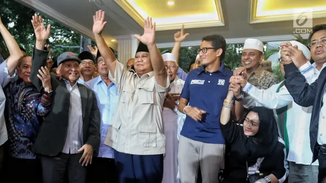 Didampingi Sandiaga, Prabowo Kembali Deklarasi Menang Pilpres