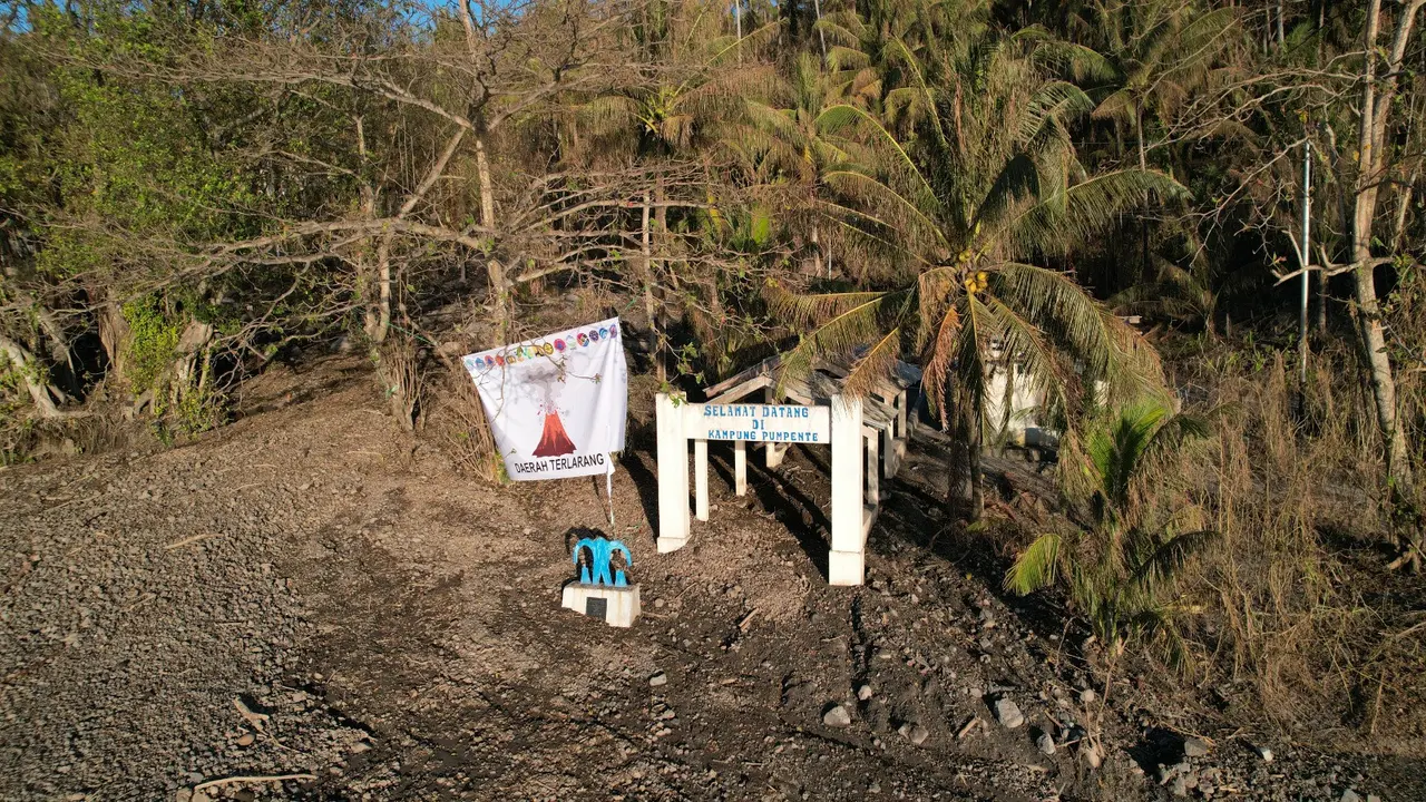 Kondisi salah satu wilayah di Kecamatan Tagulandang yang terdampak erupsi Gunung Ruang.