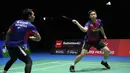 Mohammad Ahsan/Hendra Setiawan yang diunggulkan di tempat kedua harus puas menjadi runner-up usai dikalahkan dua game langsung oleh wakil Malaysia sebagai unggulan ke-6 lewat laga dua game 19-21, 14-21 dalam waktu 40 menit. (AP/Shuji Kajiyama)