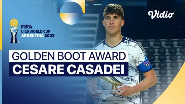 berita video penyerahan Golden Boot Award Piala Dunia U-20 untuk pemain muda Italia, Cesare Casadei