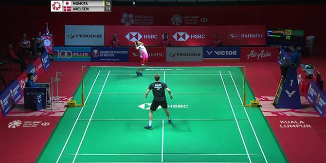 VIDEO: Duel Penuh Ketegangan, Kento Momota vs Viktor Axelsen di Malaysia Masters 2020