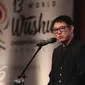 Duta Wushu Dunia Jet Li saat berpidato didepan para tamu yang hadir di pembukaan Kejuaraan Dunia Wushu ke-13 di Jakarta Convention Centre, Jakarta, (13/11/2015). Kejuaraan Dunia Wushu akan berlangsung 13-18 November mendatang. (Liputan6.com/Angga Yuniar)