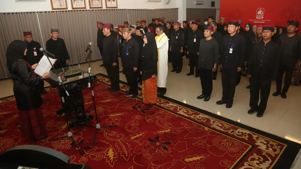 Prosesi Pelatikan pejabat yang dimutasi di lingkungan Pemkab Banyuwangi (Istimewa)