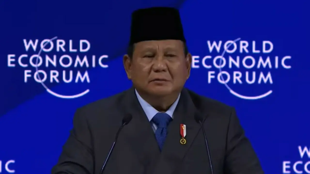 Presiden Prabowo Subianto di WEF Davos, Swiss, Kamis (22/1/2026). (Foto: tangkapan layar/youtube Badan Komunikasi Pemerintah RI)