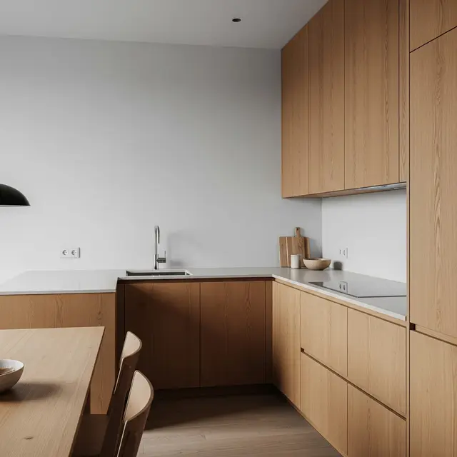 Inspirasi Dapur dan Meja Makan dengan Kabinet Kayu Minimalis (Image by Gemini AI)