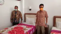 Gubernur Sumbar, Irwan Prayitnio meninjau lokasi karantina untuk ODP Virus corona covid-19.