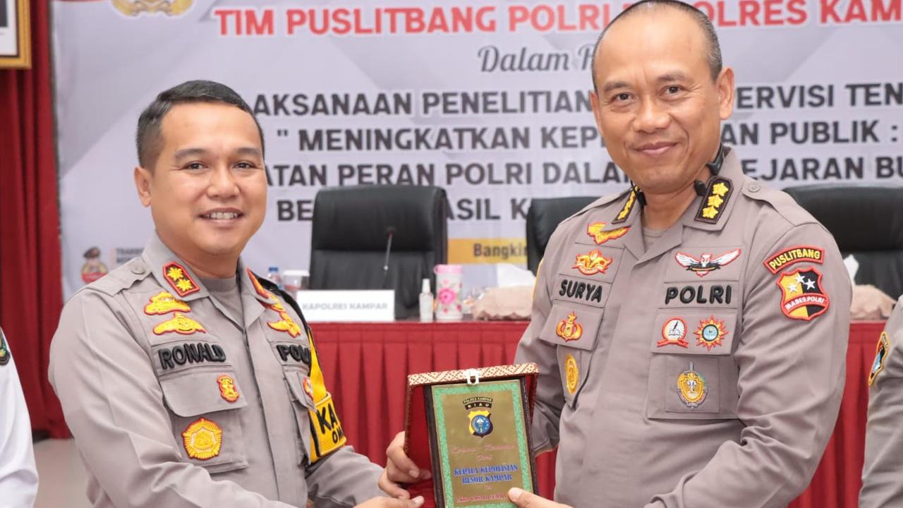 Tingkatkan Kepercayaan Publik, Puslitbang Polri Gelar Penelitian di Polres Kampar