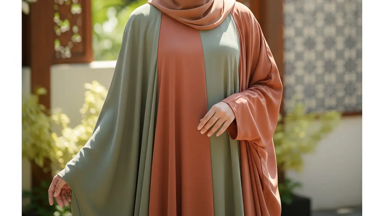 Abaya Model Batwing Warna Earth Tone (Gemini AI)