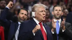 Donald Trump resmi memenangkan nominasi sebagai calon presiden dari Partai Republik dan memilih seorang loyalis sayap kanan sebagai calon wakil presiden. (Brendan SMIALOWSKI/AFP)