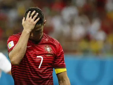 Portugal gagal meraih poin penuh saat berlaga kontra AS di penyisihan Piala Dunia 2014 Grup G di Stadion Amazonia, Manaus, Brasil, (23/6/2014). (REUTERS/Jorge Silva)
