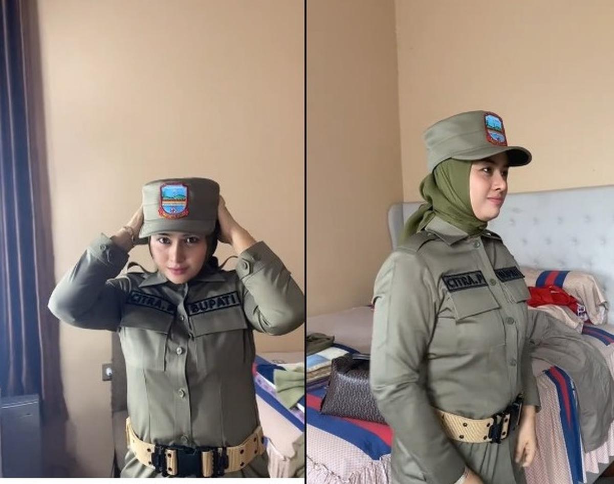 Cantik dan Mancung Potret Bupati Pangandaran Pakai Baju Satpol PP