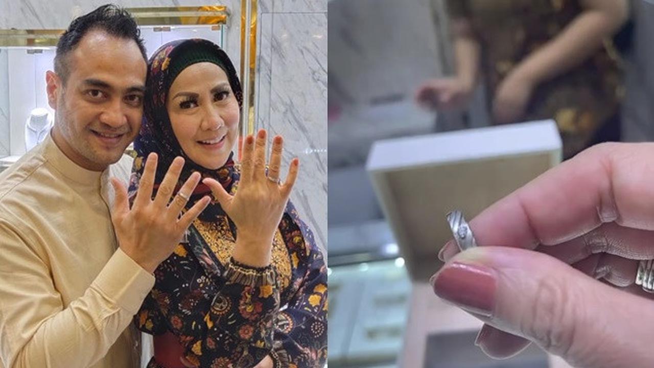 6 Potret Detail Cincin Pernikahan Venna Melinda, Mewah Berlapis Berlian