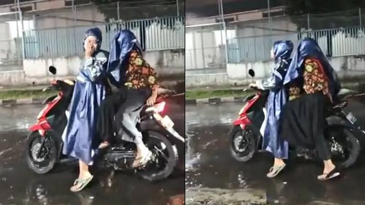 Akibat Salah Tingkah, Wanita Ini Tak Sadar Tinggalkan Penumpang Saat Naik Motor