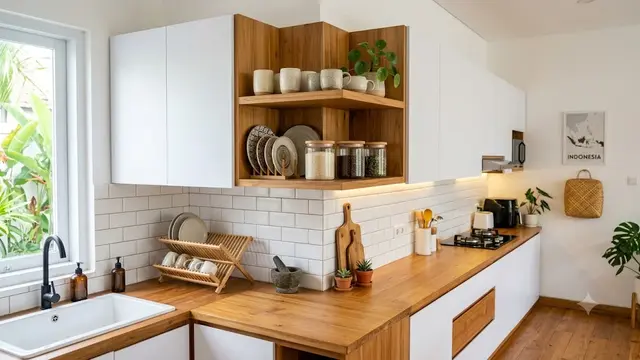 Inspirasi Dapur dengan Ambalan Sudut