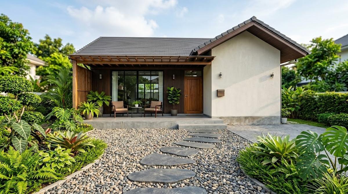 Ide Gravel Garden di Teras Rumah