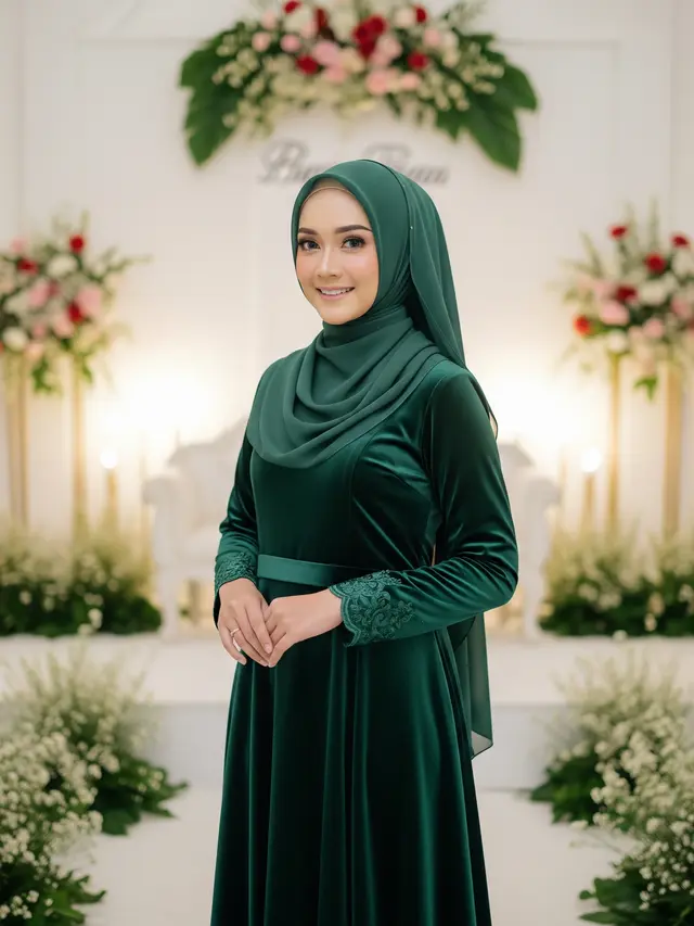 9 Model Gamis Warna Elegan untuk Acara Lamaran, Anggun di Momen Spesial