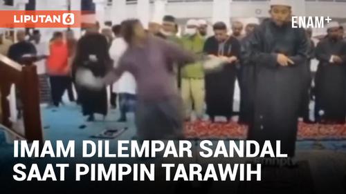 VIDEO: Bacaan Ayat Terlalu Panjang, Imam Salat Tarawih Dilempar Sandal