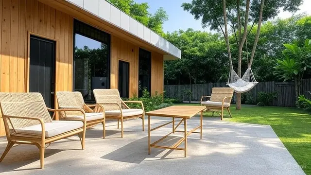 Desain Rumah Kayu Modern dengan Taman Belakang Kecil Buat Santai/Ilustrasi gambar oleh ChatGPT