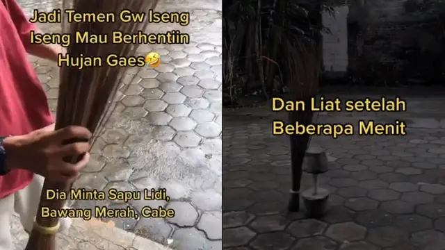 Pria Ini Hentikan Hujan dengan Sapu Lidi, Bawang Merah dan Cabe, Sulit Dipercaya