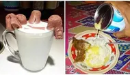 Potret Susu Dicampur Makanan Nyeleneh. (Sumber: Facebook dan Instagram/humorsantuy)