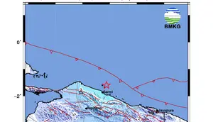 Gempa Magnitudo 5,1 Guncang Sarmi Papua