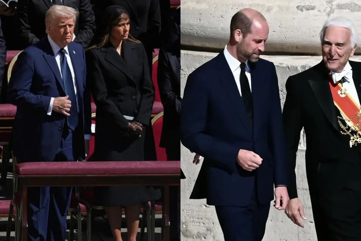Pangeran William dan Donald Trump Kenakan Jas Biru Navy Saat Pemakaman Paus, Langgar Aturan?