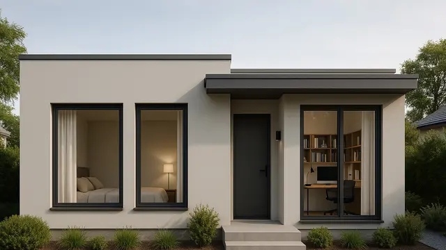Model Rumah 9x6 Meter Dua Kamar Tidur dengan Ruang Kerja
