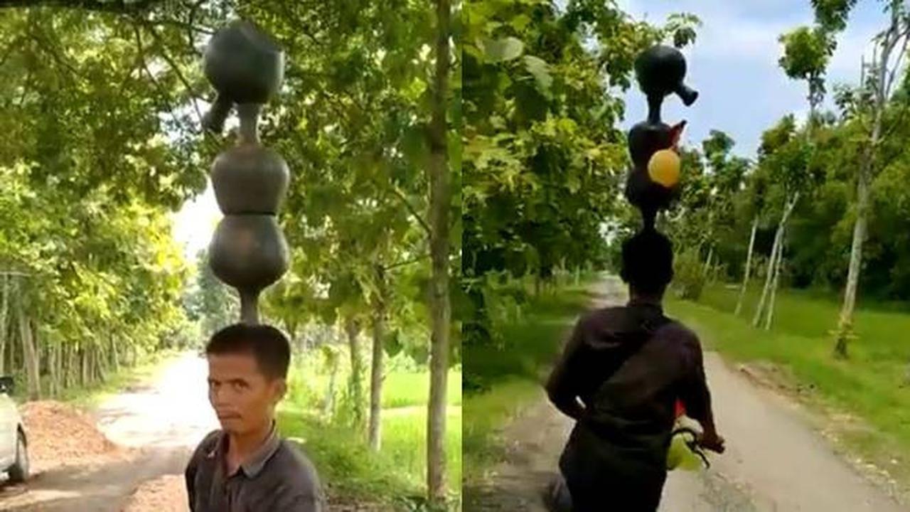 6 Potret Orang Bawa Barang Pakai Kepala Ini Bikin Heran