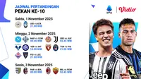 Catat Jadwal Serie A 2025/26: Jadwal Pekan ke-10 di Eksklusif Vidio