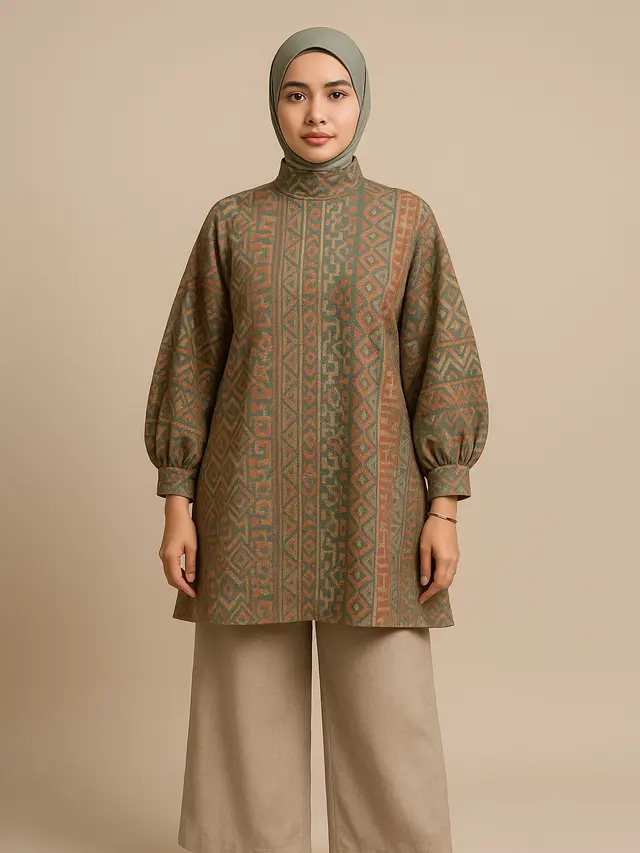 Model Baju Batik Syar'i Elegan Kekinian (Foto: ChatGPT)