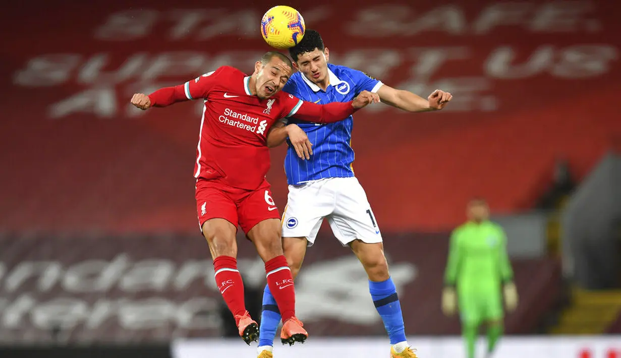 Bermain di Anfield, The Reds harus rela kehilangan tiga poin karena takluk dengan skor 0-1 dari tim tamu. (Paul Ellis/Pool via AP)